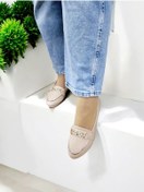 Resim Kadın Pırıltılı Zigzag Zincirli Kaymaz Taban Ev Ve Dışarı Babeti Bej 