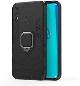 Resim SATURCASE Huawei Y9 2019 için Kılıf, Halka Destek Çubuğu Hibrid 2'si 1 Arada [PC ve Silikon] Huawei Y9 2019 için Çift Katmanlı Tampon Darbeye Dayanıklı Koruyucu Kılıf (HZ-Siyah) 