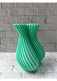 Resim Kalpli Vazo Turkuaz 