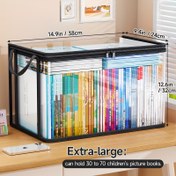 Resim Flip Kapaklı ve Görüntü Penceresi ile Şeffaf PVC Depolama Çantası - Oyuncaklar, El Sanatları, Kitaplar, Okul Malzemeleri, Atıştırmalıklar için Dayanıklı Dikdörtgen Düzenleyici - Çok Amaçlı Ev Düzenleme Kutusu, Oyuncak Depolama Kutusu, Depolama Düzenleme 