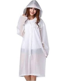 Resim 1.Kalite Unisex Yağmurluk Dayanıklı Kalın Yağmurluk Yağmur Koruma Beyaz 