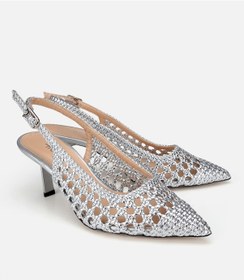 Resim Hotiç Kadın Lame Örgü Detaylı Arkası Açık Kısa Topuklu Stiletto 01ayh322880a210 01ayh322880a210 