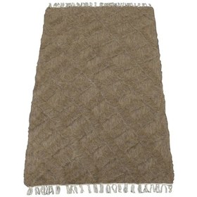 Resim Kilim Antik El Dokuma Yün Tek Renk Tiftik Siirt Battaniyesi 0021 - Yeni - Açık Kahverengi 