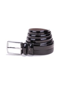 Resim Dagoster DMK26-304 Siyah Rugan 3.5 CM Suni Deri Erkek Kemer Siyah Rugan 