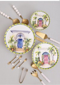 Resim The Mia Palma Ayaklı Servis Tabağı 10x30 Cm Çok Renkli 