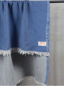 Resim Hazel Coral 3 Katlı Müslin Bebek Örtüsü & Battaniyesi Mavi 