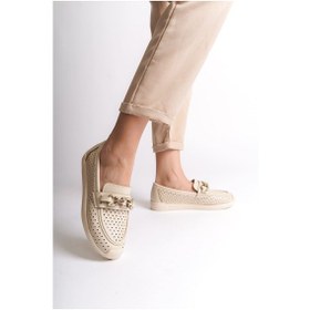 Resim Layla Bağcıksız Ortopedik Rahat Taban Kalp Desenli Kadın Babet Ayakkabı Ckt - Ten Ten 