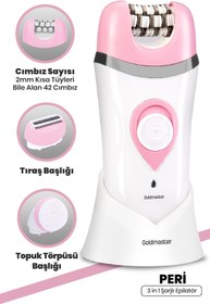 Resim GoldMaster Peri Şarj Standlı Islak Kuru 3 In 1 Cilt Yüz Temizleme Fırçalı Epilatör Epilasyon Güzellik Seti 