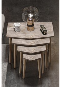 Resim Zigon Sehpa 4'lü Ahşap Ayak Elya Yan Sehpa Orta Sehpa Gordion Çok Renkli 