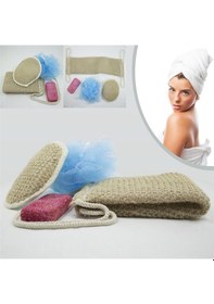 Resim Bayanlar İçin Sırt Ve El Kesesi Banyo Lifi Topuk Taşı Duş Seti 