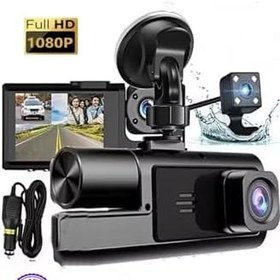 Resim gaman Siyah 1080p Araç Içi 3 Kameralı Ekranlı Gece Görüşlü, G-sensör Geri Görüş Kamera - Iç Görüş 