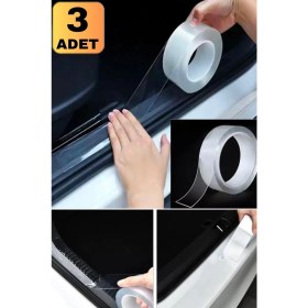 Resim Munico 3 Adet Araba Bagaj Kapı Eşiği Tampon Çizik Önleyici Şeffaf Bant Oto Darbe Koruyucu Bant Kolay Takma 