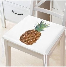 Resim RealHomes Ananas Desenli Dijital Baskılı Fermuarlı Sandalye Minderi 