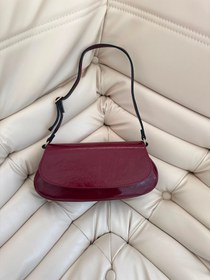Resim Kapak Detaylı Mini Baget Kadın Kol Çanta Betty Bordo 