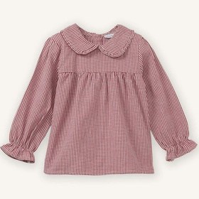 Resim Defacto Bebe Yaka Pötikareli Poplin Uzun Kollu Gömlek Kız Bebek G8135a526spbr229 Bordo-br229 