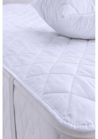 Resim Mycey Kapitoneli Sıvı Geçirmez Alez 100x200 Cm Tek Kişilik Köşe Lastikli Beyaz 