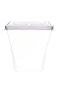 Resim Delixa Beysüs Kübik Prizma Kase Mika Plastik Şeffaf Kapaklı Sunum Kabı 24 lü 240 CC 