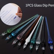 Resim Vintage Glass Pen Renkli Mürekkep Batırılmış Dolma Kalem Su Geçirmez Kalem Komik Renkli Pratik Kaligrafi Malzemeleri Sanat Boyama İçin 