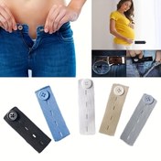 Resim 2 Adet Ayarlanabilir Pantolon Bel Genişleticileri - Plastik Düğmeli Elastik Kumaş, Büyük Beden Hamilelik & Doğum Sonrası Karın Destek, Günlük ve Spor Giyim için, Çok Renk Seçenekleri 