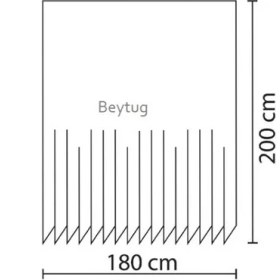 Resim Jackline Polyester Kumaş Banyo Perdesi Duş Perdesi + Askı Aparatı Plastik C-Halka Mavi 