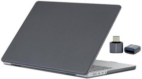 Resim McStorey MacBook Pro Kılıf 14.2 İnç Uyumlu M5-M4-M3-M2-M1 Karbon Fiber Sert Kapak TPU İnce Hafif Darbe Çizik Koruyucu Siyah 