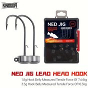 Resim KINGDOM 12'li Yem Yumuşak Solucan Aksesuarları Çengelli Silikon Kafa Kancası, Dikenli Silindirik Kurşun Ağırlıklı Kancası Uzun Atış Yardımcı Anti-Run Balık Kancası Yüksek Mukavemetli Balıkçılık Deniz Levreği Alabalık Kancası Çoklu Ağırlık Seçimi 1.8g 2.7g 3.5g 4.2g Balıkçılık Aksesuarları 