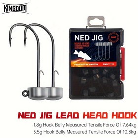 Resim KINGDOM 12'li Yem Yumuşak Solucan Aksesuarları Çengelli Silikon Kafa Kancası, Dikenli Silindirik Kurşun Ağırlıklı Kancası Uzun Atış Yardımcı Anti-Run Balık Kancası Yüksek Mukavemetli Balıkçılık Deniz Levreği Alabalık Kancası Çoklu Ağırlık Seçimi 1.8g 2.7g 3.5g 4.2g Balıkçılık Aksesuarları 
