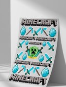 Resim Sticker Market Minecraft Sticker Seti, Düz Yüzeyler Için A4 Boyutu Çıkartma Etiket Seti 