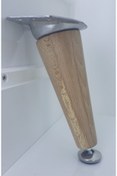 Resim BARERMO Metal Ayak Aparatlı 25cm Lik ahşap Konik Ayak Ahşap Ayak-ham-sehpa-zigon Ayak Puf Ayağı 