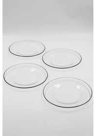 Resim Rakle Pure Black 4'lü Pasta Tabağı Seti 19 Cm Renkli 