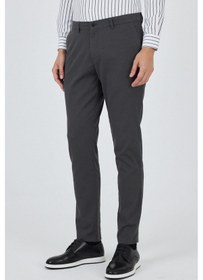 Resim İmza Koyu Antrasit Desenli Armürlü Yan Cep Düz Paça Comfort Fit Pamuklu Casual Chino Pantolon 1003250122 Koyu Antrasit 
