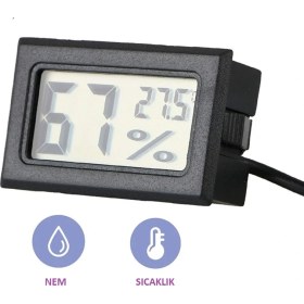 Resim Boblov Kuluçka Makinası Problu Termometre Sıcaklık Nem Ölçer Higrometre 