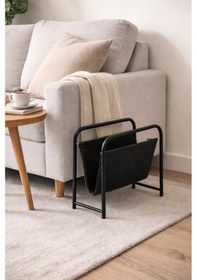 Resim Terra Dekoratif Metal Dergilik Gazetelik - Siyah Deri Detaylı Modern Ofis Salon Düzenleyici 