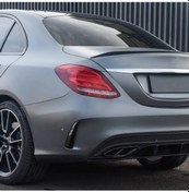 Resim Meridiangoods Mercedes Benz C-class W205 4 Kapılı C43 C63 Amg 2014 2019 Glossy Black Arka Spoiler 