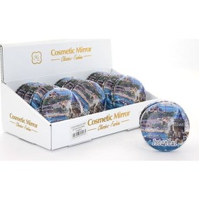 Resim Taşlı İstanbul Tasarımı El Aynası Kalın Model 14 - 9039354846355do 