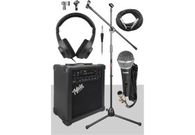 Resim MGA-25BK-PAK Elektro Gitar Amfisi 25 Watt USB Bluetooth ve Şarjlı (Amfi Mikrofon Stand 