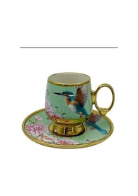 Resim Roykıng Kuşlu Yeşil 6 Kişilik Fincan Takımı Yeşil 