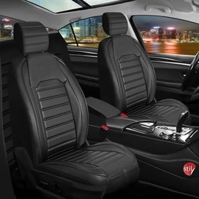 Resim Fresh Start Renault Clio 5 Uyumlu Lüks Deri Oto Koltuk Kılıfı Ön Arka Takım Set Giydirme Model Siyah 