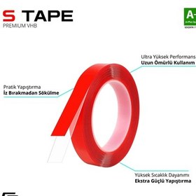 Resim S-dizayn Çift Taraflı Bant 10mm X 33 Metre Şeffaf Silikon Vhb Bant A+kalite 