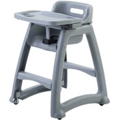 Resim Gri Plastik Mama Sandalyesi 