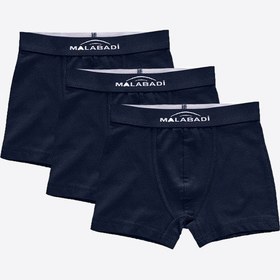 Resim Malabadi Erkek Çocuk Lacivert 3 Lü Paket Pamuk Elastan Boxer 208 