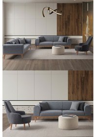 Resim Rebull 3+3+1 Koltuk Takımı Gri 