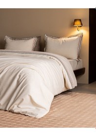 Resim Madame Coco Gao Çift Kişilik %100 Pamuk Nakışlı Yıkamalı Nevresim Takımı - Ekru 8684427296387 Ekru 