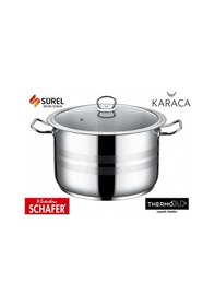 Resim Çelik Döküm Teflon Granit Tencere Tava Sahan Için Cam Kapak 26 Cm Cam Kapak Tenceresiz 