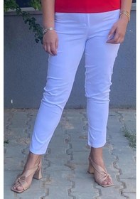 Resim Mia Butik Kadın Beyaz Boru Paça Pantolon Beyaz 