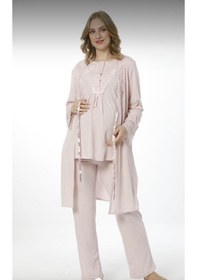 Resim Nehir 2026 Pudra Hamile Lohusa 3 Lü Pijama Sabahlık Tk 