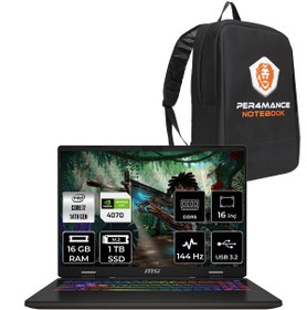 Resim MSI SWORD 16 HX i7-14650HX 16GB 1TB SSD RTX4070\u002F8GB 16\ FHD+ 144HZ FDOS B14VGKG-473XTR & PER4 ÇANTA 