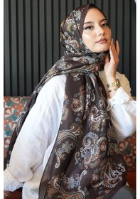 Resim Afvente Paisley Desen Acı Kahve Soft Pamuk Şal Çok Renkli 