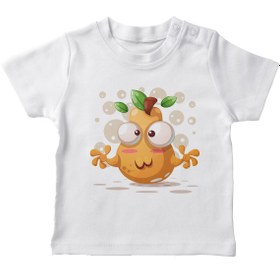 Resim Angemiel Baby Sevimli Armut Erkek Bebek Tişört Beyaz B0540MDBBKETSRT 