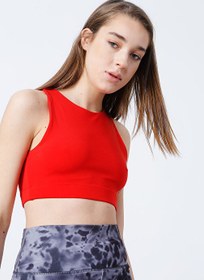 Resim Sweaters K-Flash U Yaka Askılı Dar Kalıp Düz Kırmızı Kadın Sporcu Sütyeni 